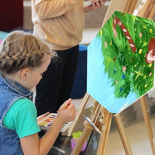 Miniatura 6 de Lienzo hexagonal en blanco estirado para pintar tableros de lienzo blanco con marco, juego de 3 lienzos (864 pulgadas), suministros de pintura,