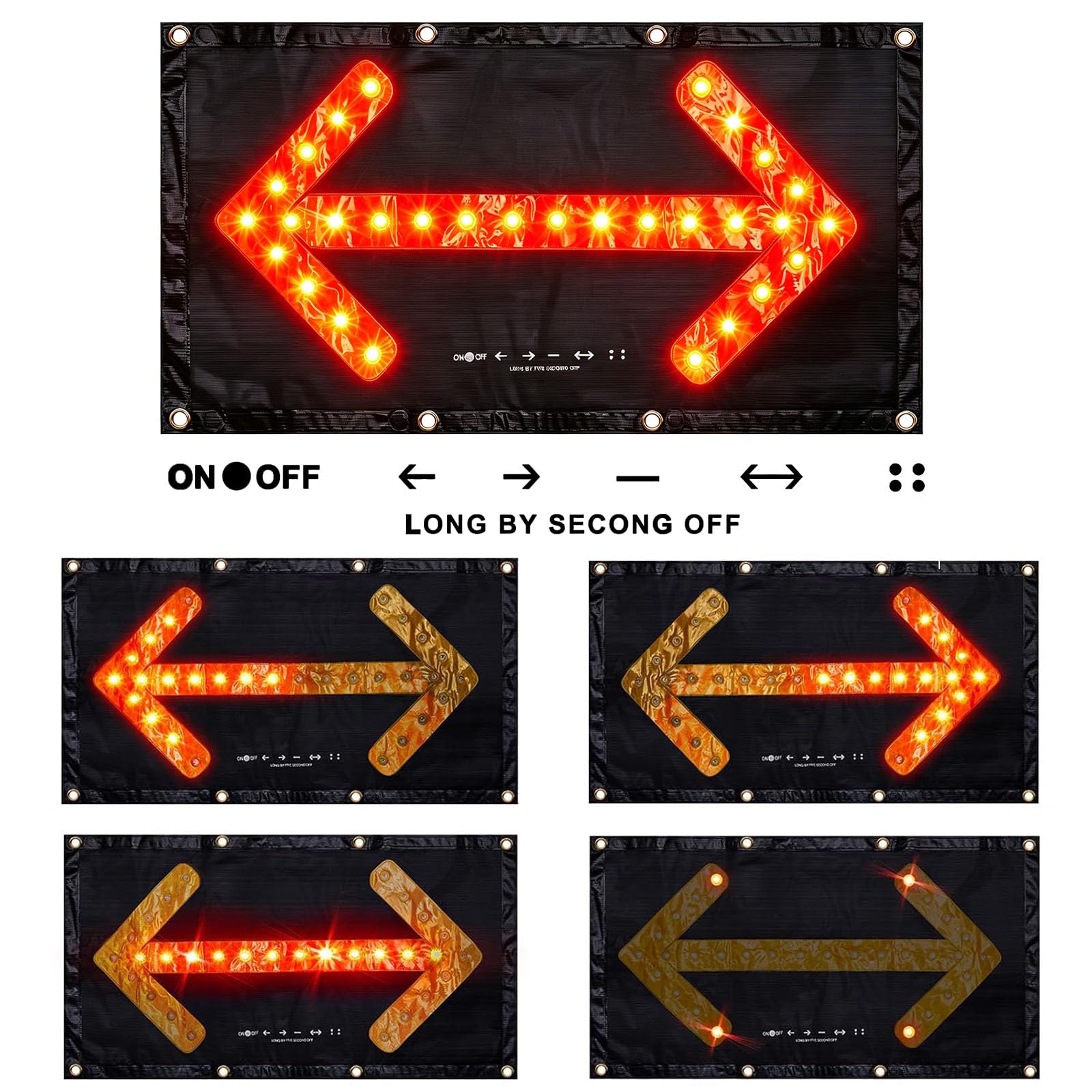 2 Uds Luz LED Reflectante de Guía de Tráfico, 85×46 cm