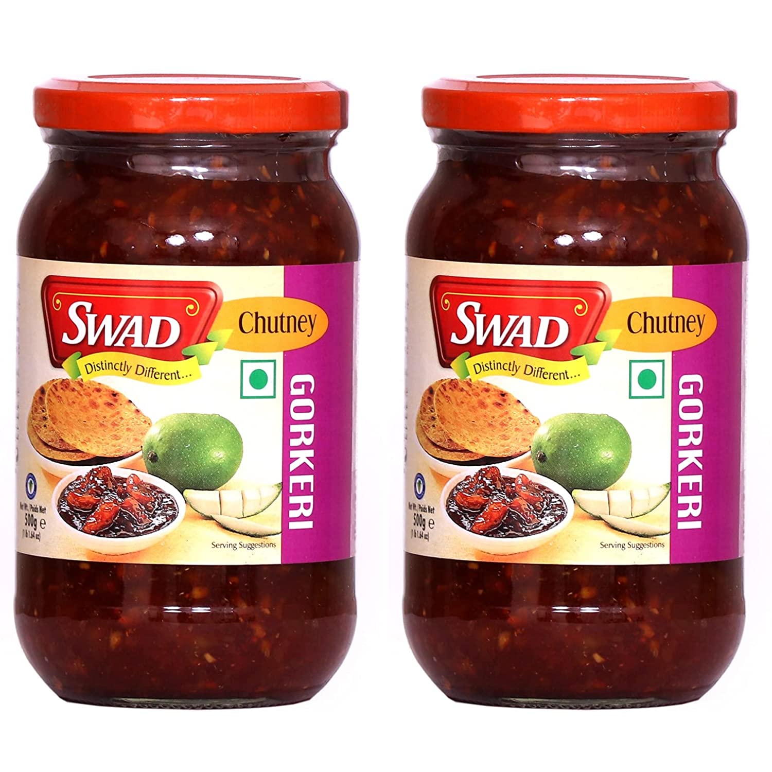 SWAD Sweet Gor Keri Pickle | Sweet & Tangy Traditional Aam Ka Aachar | Natural, No Artificial Preservatives & Colors | Homemade Recipe & Authentic Indian Flavor | 500g (Pack of 2)