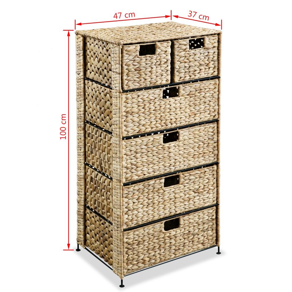 Festnight Armadietto Portaoggetti con 6 Cesti 47x37x100 cm in Giacinto d'Acqua Marrone