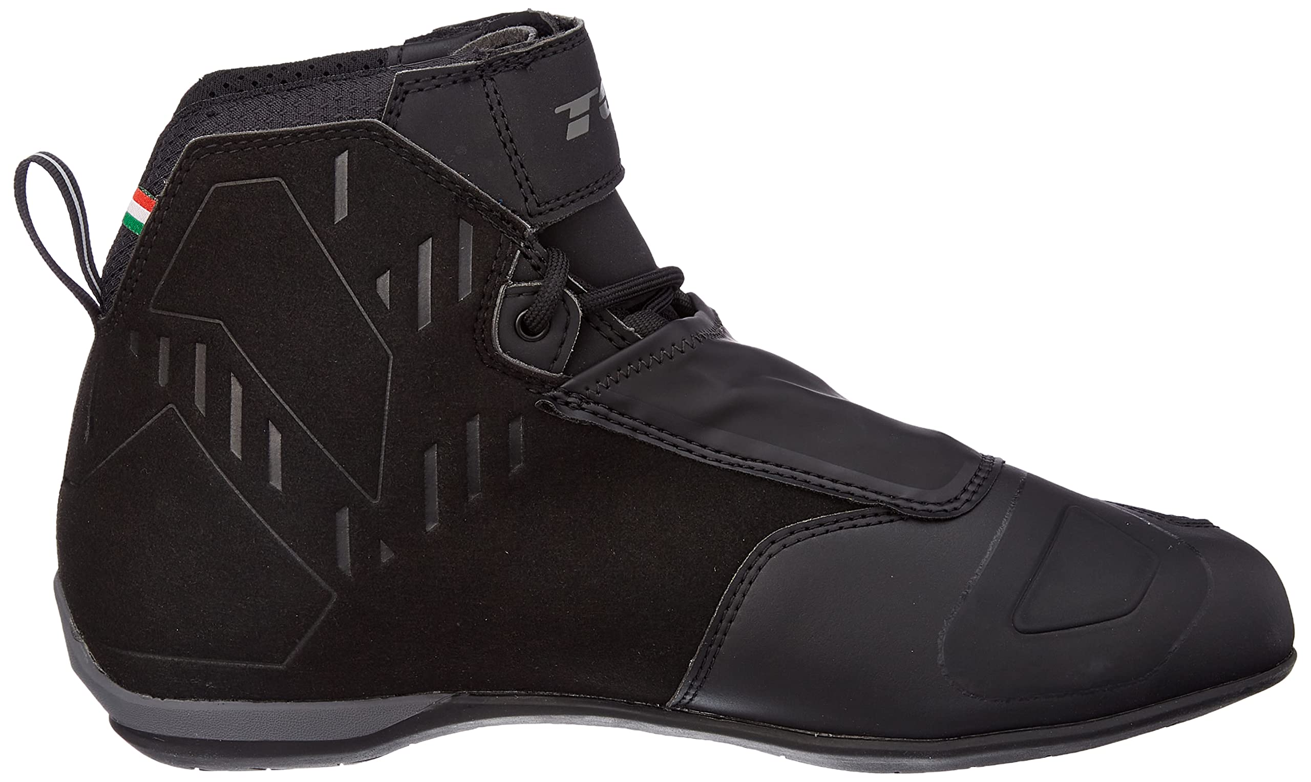TCX - R04D Waterproof, Zapatillas de Moto Impermeables para Hombre, Certificadas con Membrana T-Dry, Cordones y Cierre de Velcro, Parte Superior de Malla, Negro/Blanco