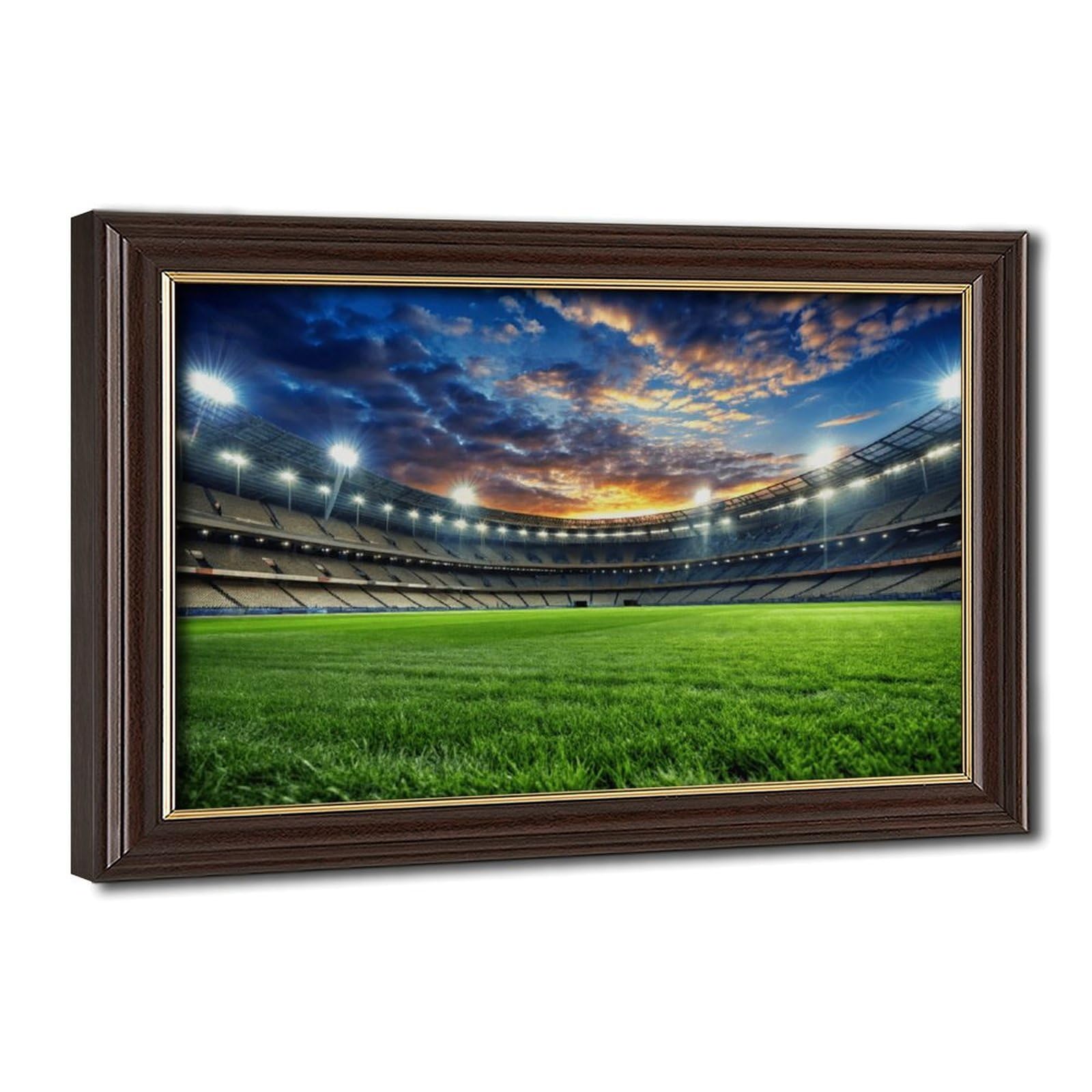 Bareronor Mokume Gane Frame-Style Football Pitch Poster Canvas Poster For Home Decor Gift