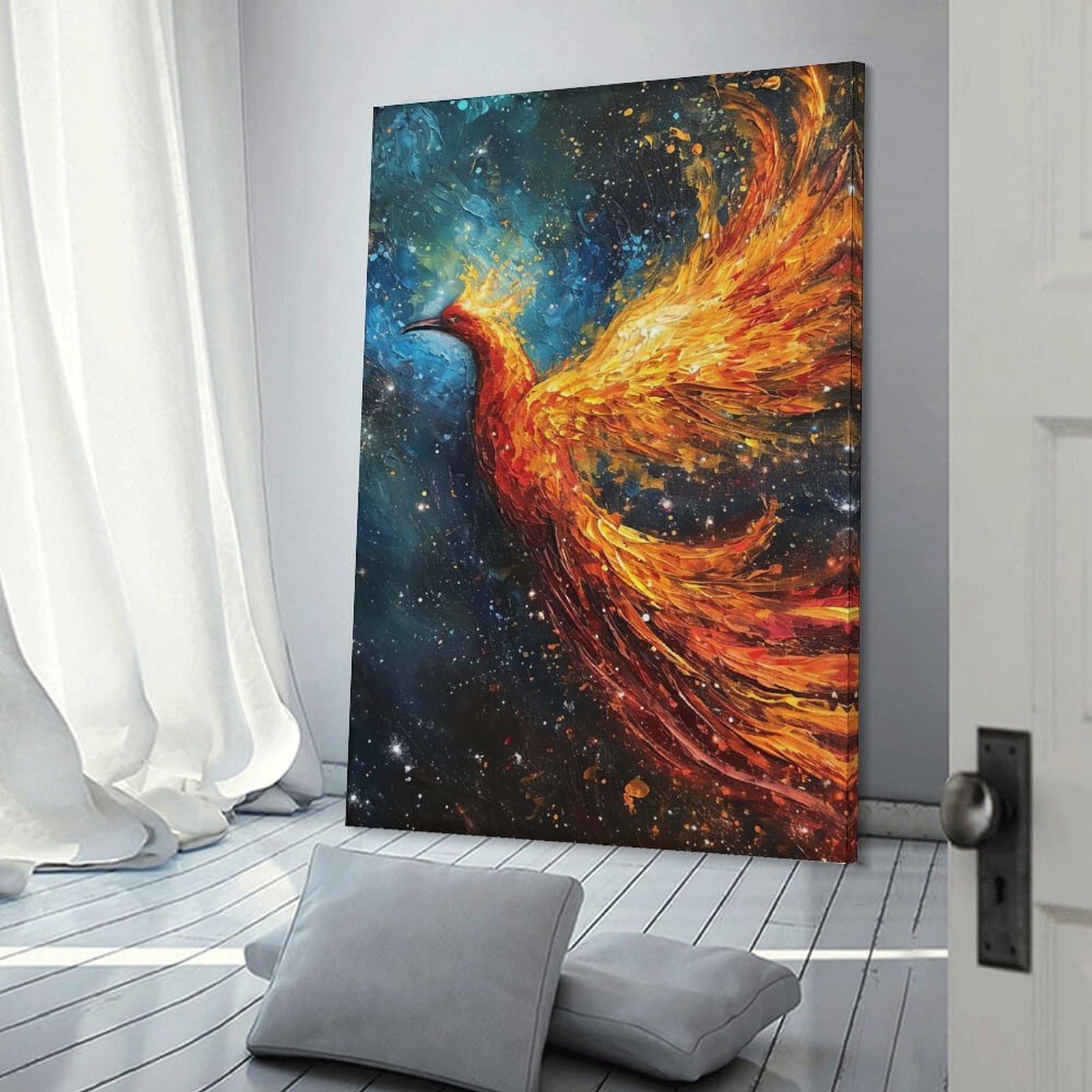 Junmoney Phoenix Wall Art Print 24x36inch(60x90cm), for Art Walls, Layered Displays Or Homes, Wall Decor Suited to Curated Displays