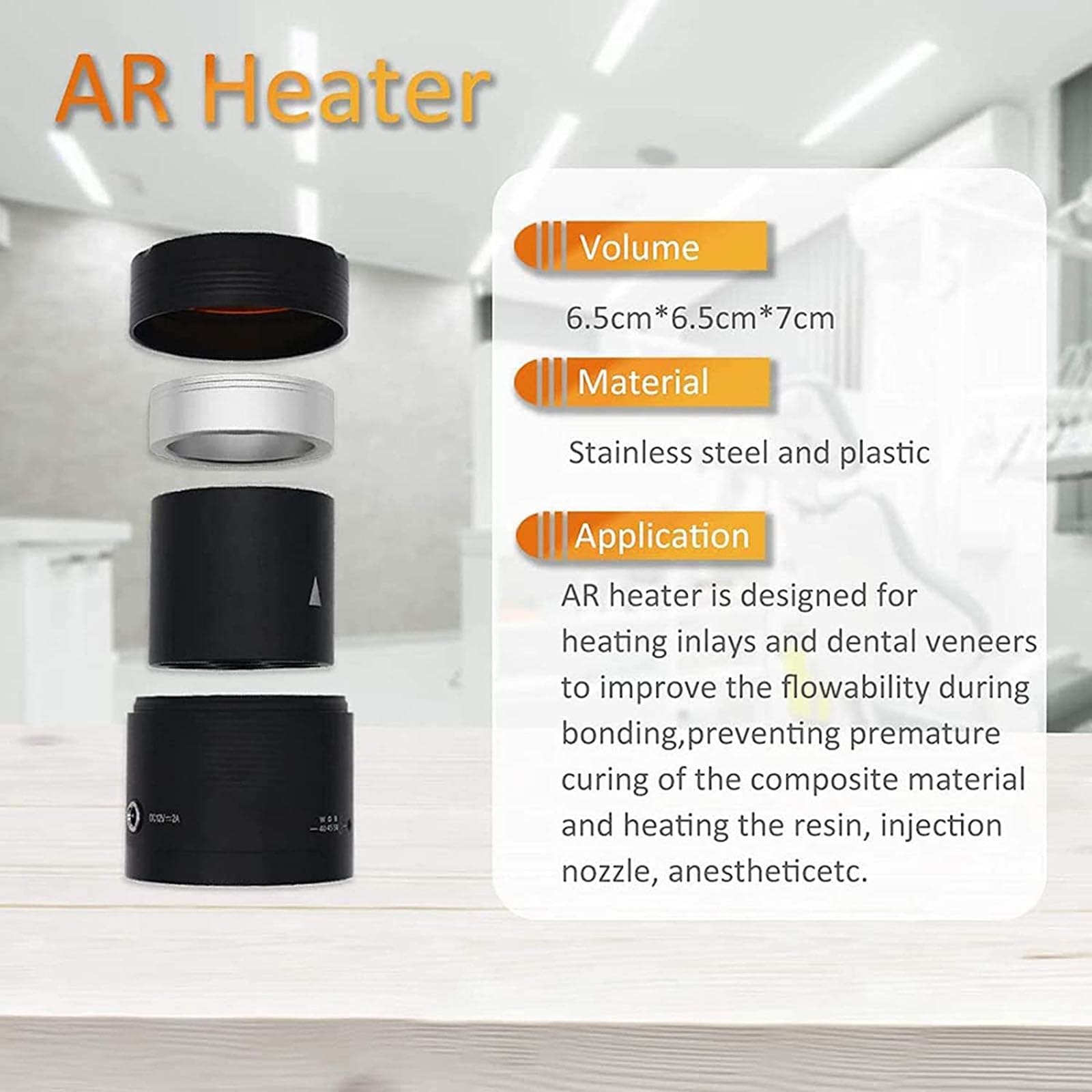 Dental Composite Heater Resin Warmer - Dental Resin Heater Verbundmaterialwärmer mit Lichtfilterabdeckung 3 einstellbare Temperatur
