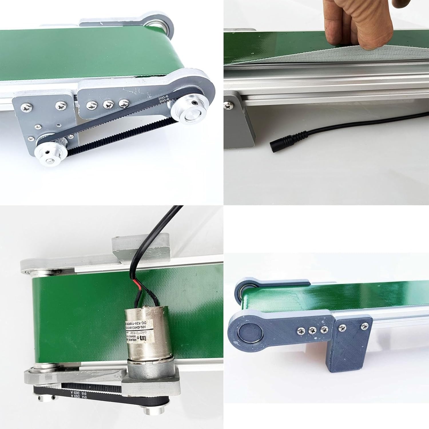 Cinta transportadora industrial, 10 x 70 cm, velocidad ajustable, PVC, con funciones de fricción automática, marcha atrás y pausa para fábrica de embalaje