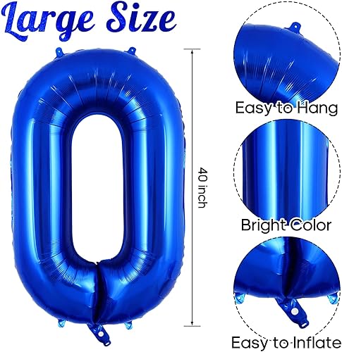 Miniatura 9 de Globo azul marino del número 6 de 40 pulgadas, globos grandes de aluminio azul oscuro, globos gigantes de Mylar número 6 para decoración de fiesta