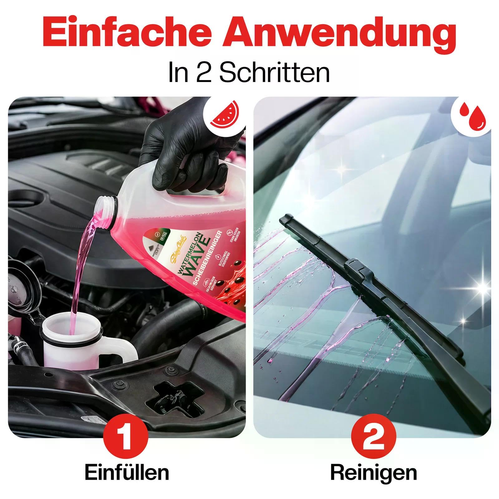 ShinyChiefs Scheibenklar Bundle 4x5 Liter | 2x WATERMELON WAVE & 2x KING GRAPE - Ready to Use Sommer Scheibenwischwasser mit Duft