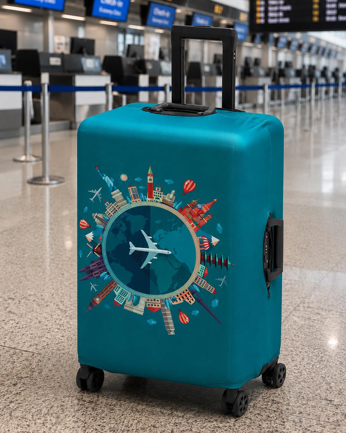 Housse de Valise 18-32 Pouces Fibre de Charbon de Bambou Luggage Cover en Polyester Clear Voyage Luggage Trolley Case Cover Protector