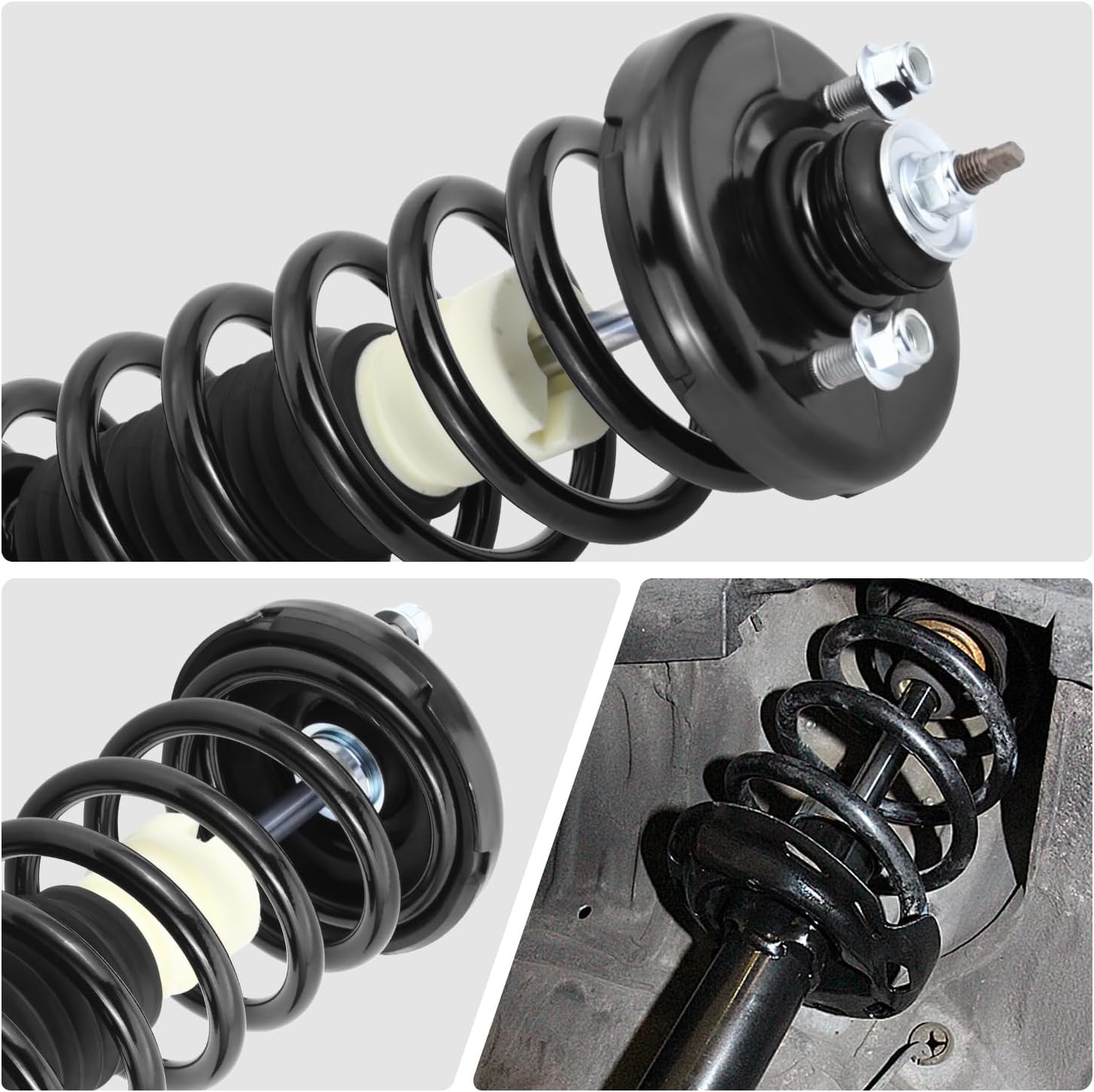 Auto Dynasty Pair of Front Coil Spring Shock Strut Mount Assembly and Rear Struts Shock Absorber Compatible with Honda Accord 2008-2012, Matte Black Powdercoat