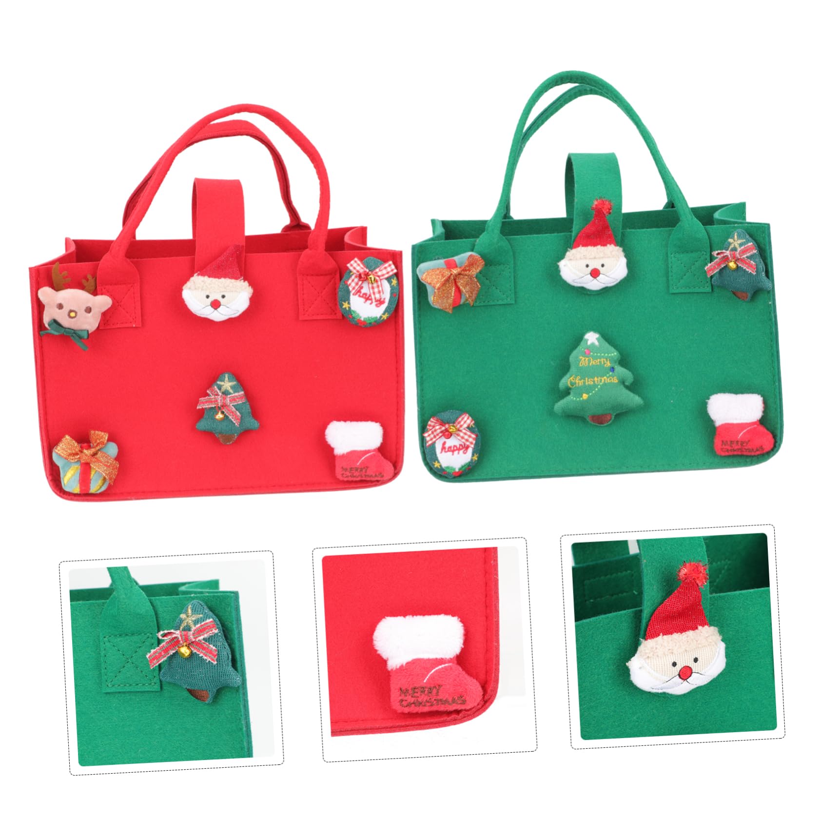 4 Pezzi Borse Natalizie in Sacchetti per Regali Xmas Buste per Caramelle e Decorazioni Festive e Riutilizzabili
