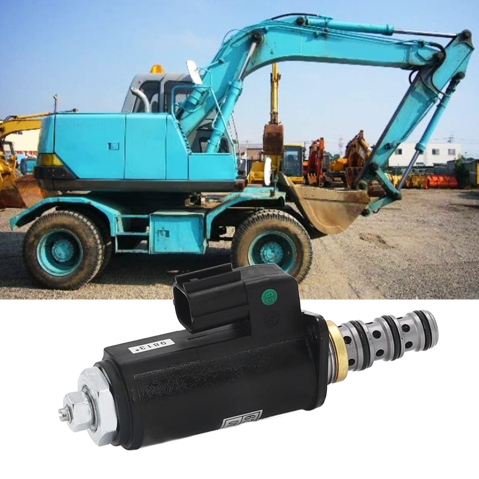 Válvula solenoide eléctrica para excavadora, reemplazo de válvula de control de bomba hidráulica, material de acero de aleación de primera calidad con alta eficiencia de trabajo,