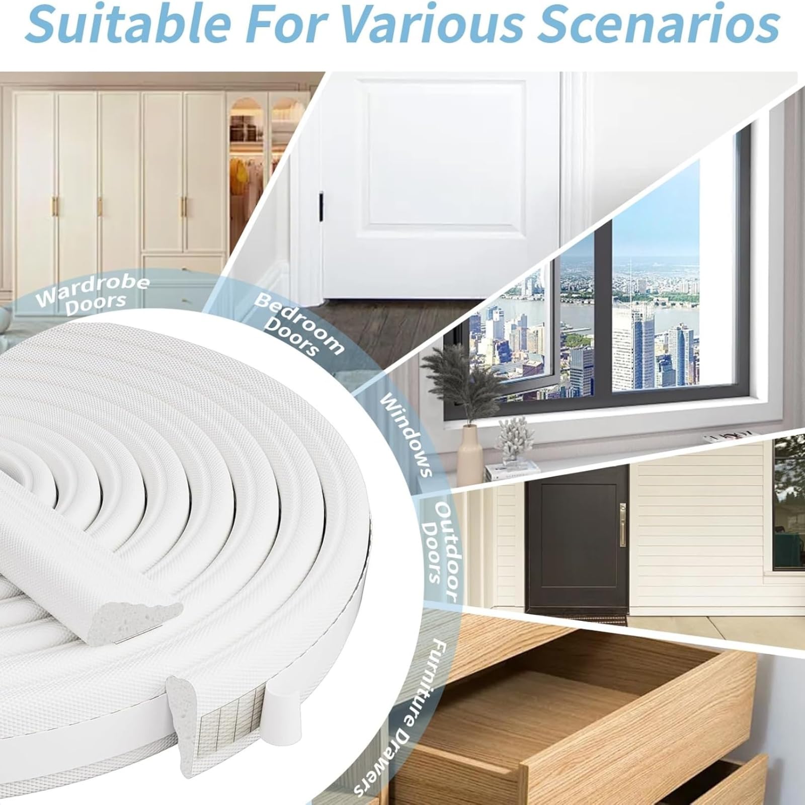 Snapklik.com : Wedge-Shape Weather Stripping Door Seal Self Adhesive ...