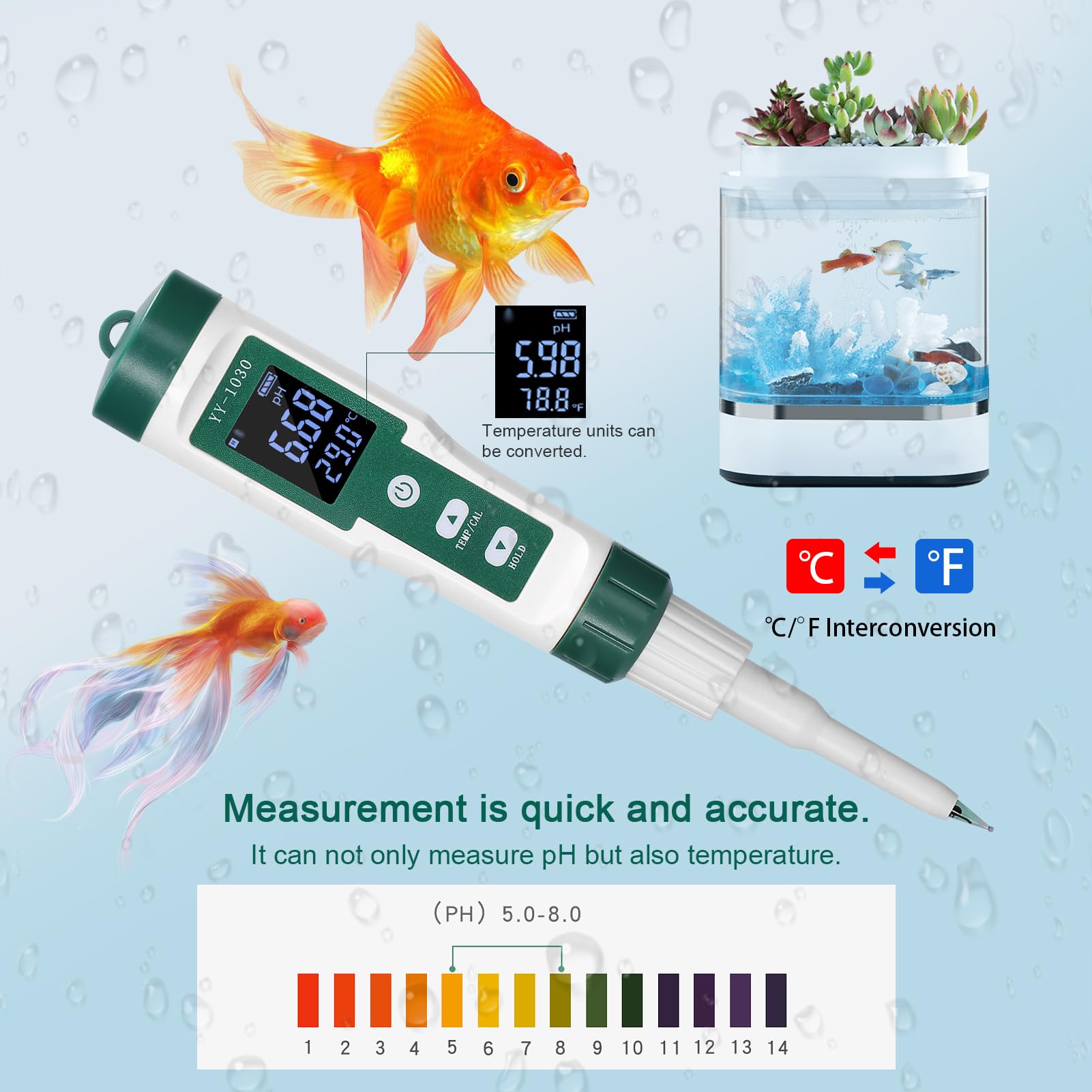 YY-1030 Affichage numérique Nourriture pour bébé PH Metteur de pâte Alcalimètre Fromage Cosmétiques Détecteur de PH Mètre de PH à matrice de sol