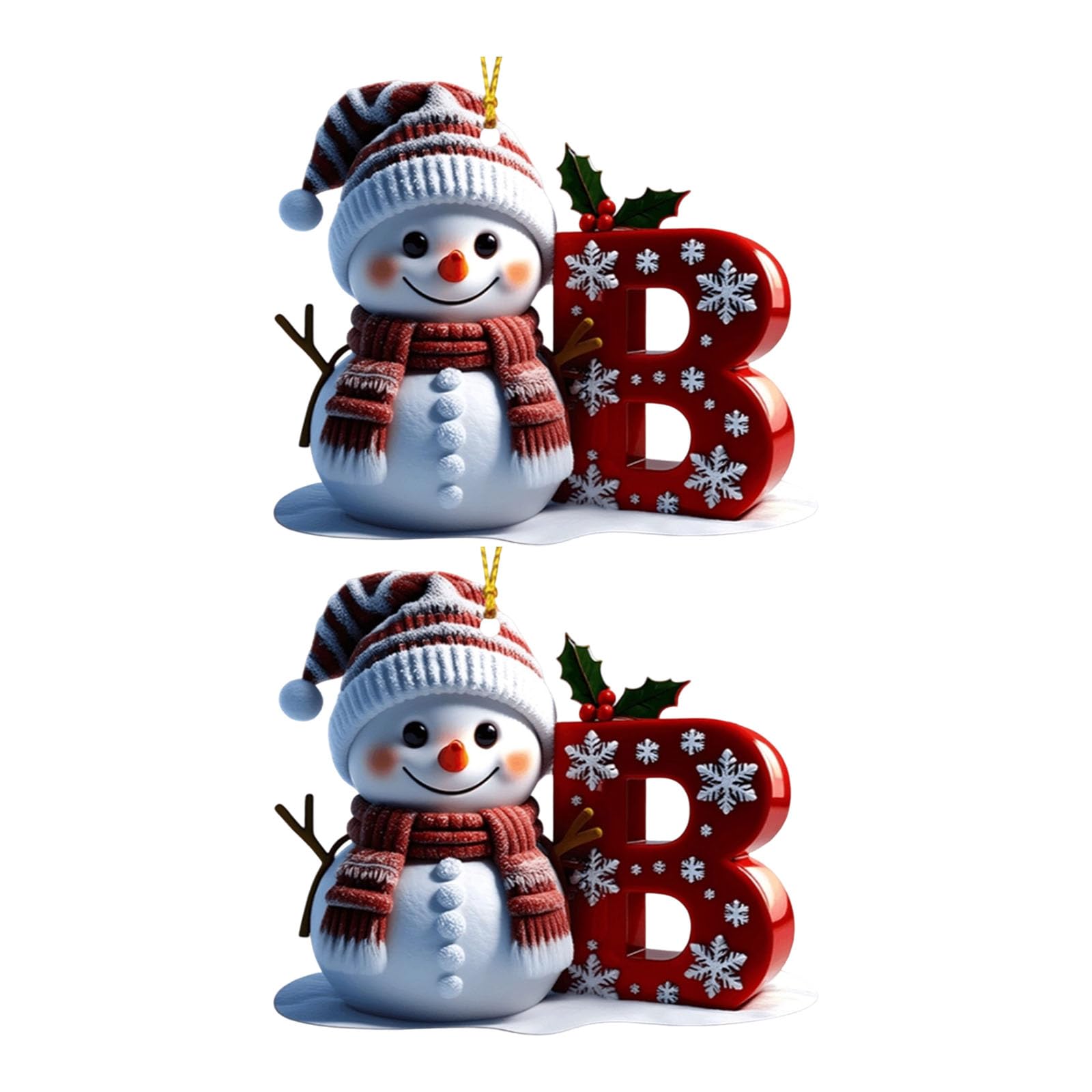 Tsophreniq Shatterproof Acrylic Snowman Letter Christmas Ornament for Tree Door Decor Safe Ornaments
