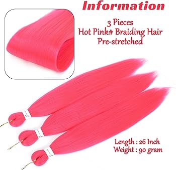 Amazon.com : Royota Hot Pink Braiding Hair Pre stretched Colored