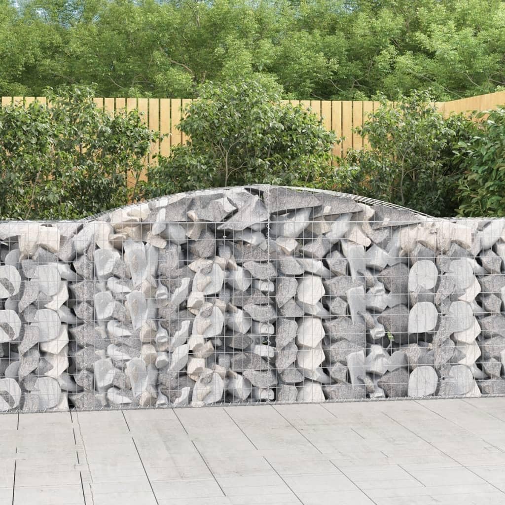 Gaviones con arco alto, 10 unidades, 400 x 50 x 100/120 cm, hierro