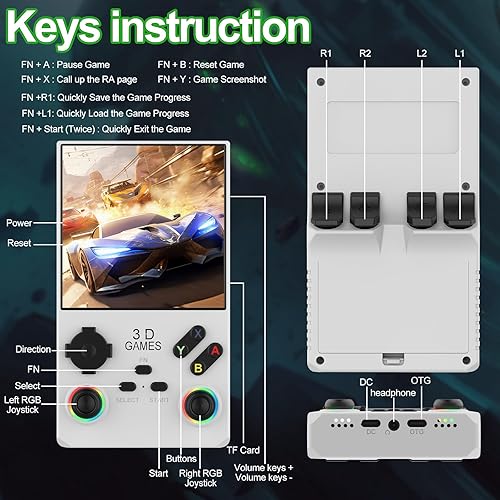 Miniatura 3 de FVBADE 40000 en 1 V40 MAX Consola de juegos portátil 4.0 pulgadas Pantalla IPS Mini consola retro 4000mAh Arcade de bolsillo portátil 45+ emulador