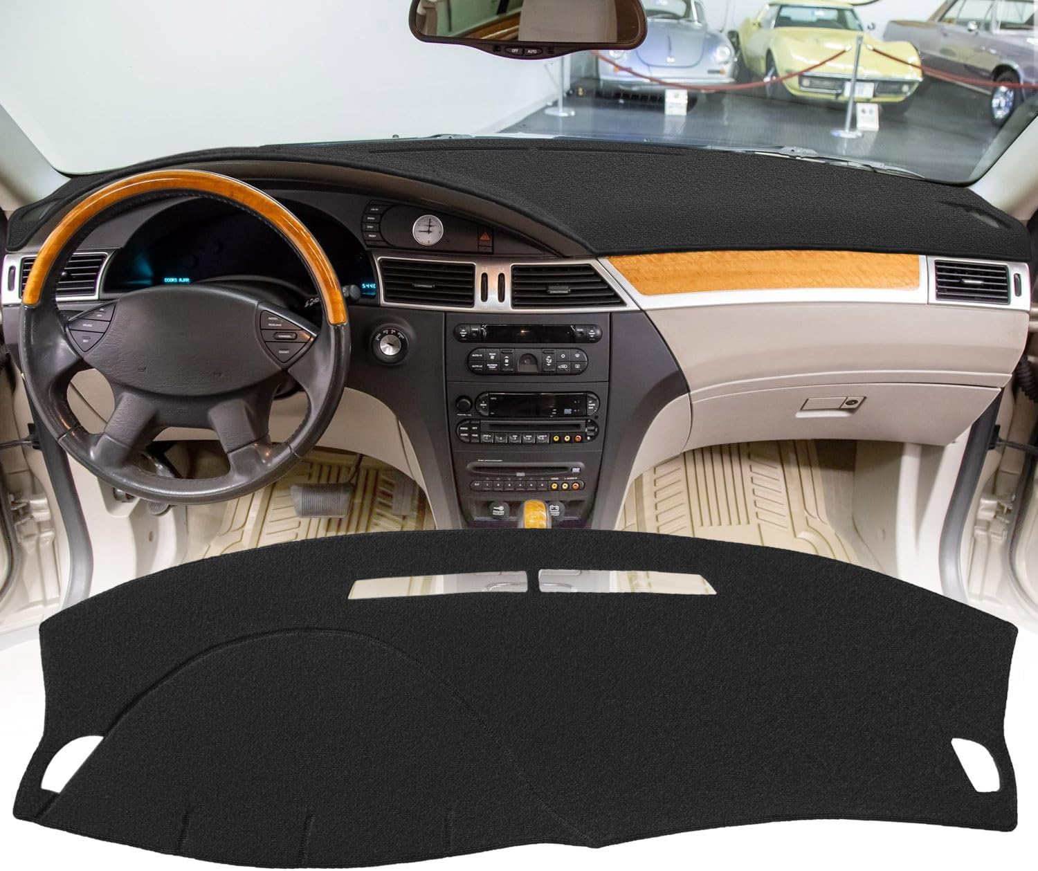 Dash Cover Mat Custom Fit for Chrysler Pacifica Without Speaker Dashboard Pad Cap Carpet Protector K271 (Black)