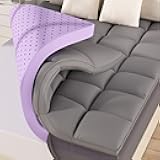 SINWEEK Dual Layer 5 Inch Memory Foam Mattress Topper Twin Size, 3 Inch Gel Memory Foam Plus 2 Inch 1450 GSM Down Alternative Quilted Pillow Top Mattress Pad Cover, Dark Gray