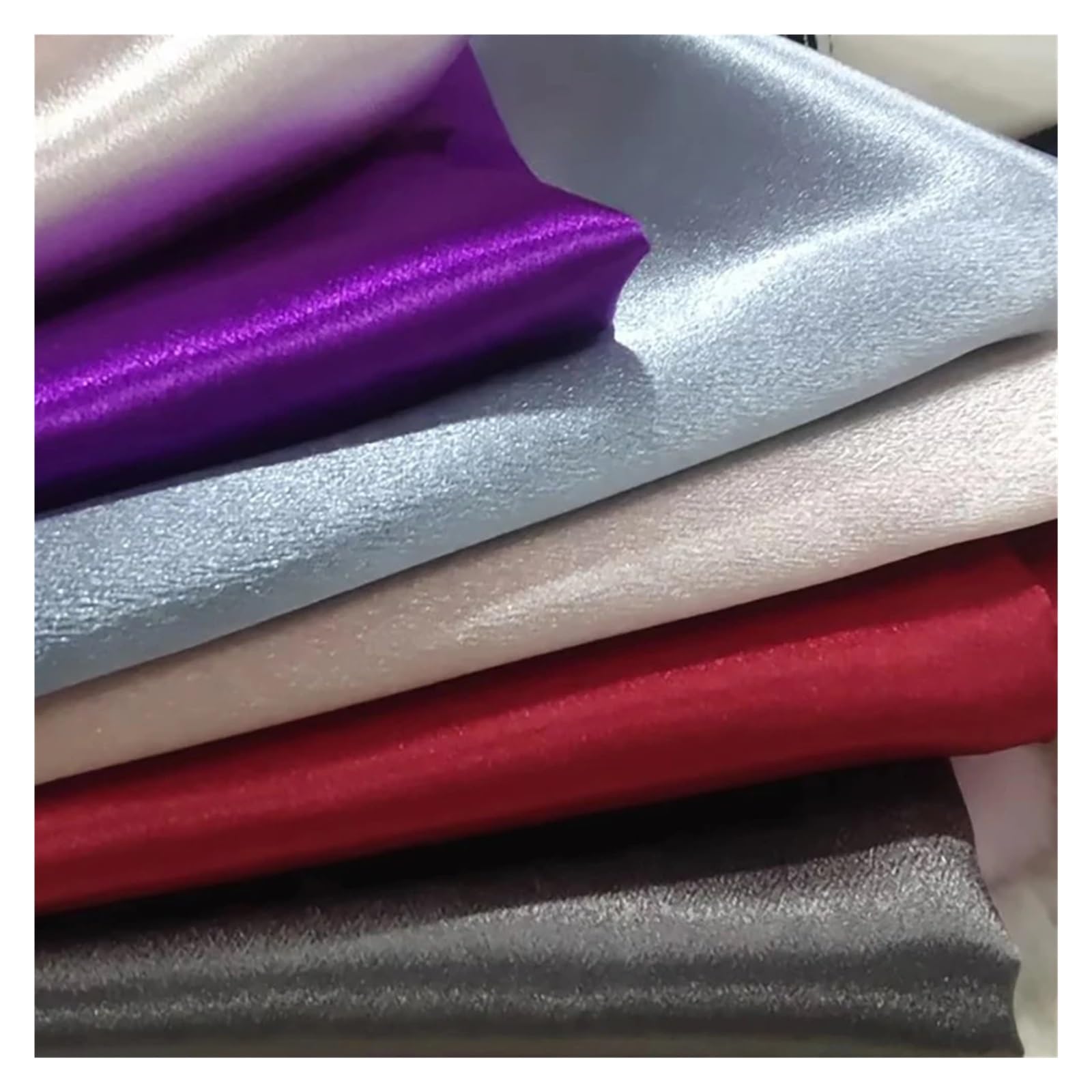 Tela De Raso Satin Tela de satén de poliéster de color liso, ideal for coser vestidos y forros, por metro.(Grey,150cmX500cm)