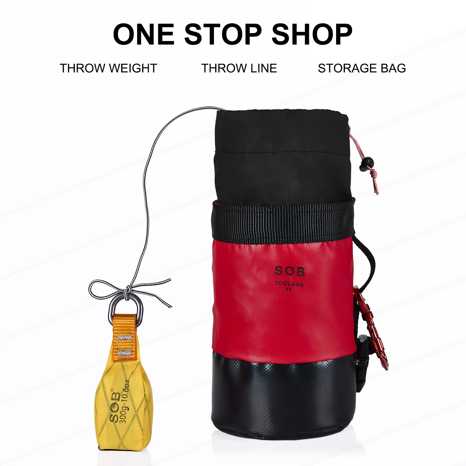 SOB Arborist Kit de Línea de Lanzamiento, Bolsa con Cuerda de 60 m para Trabajos en Árboles, Amarillo 300G