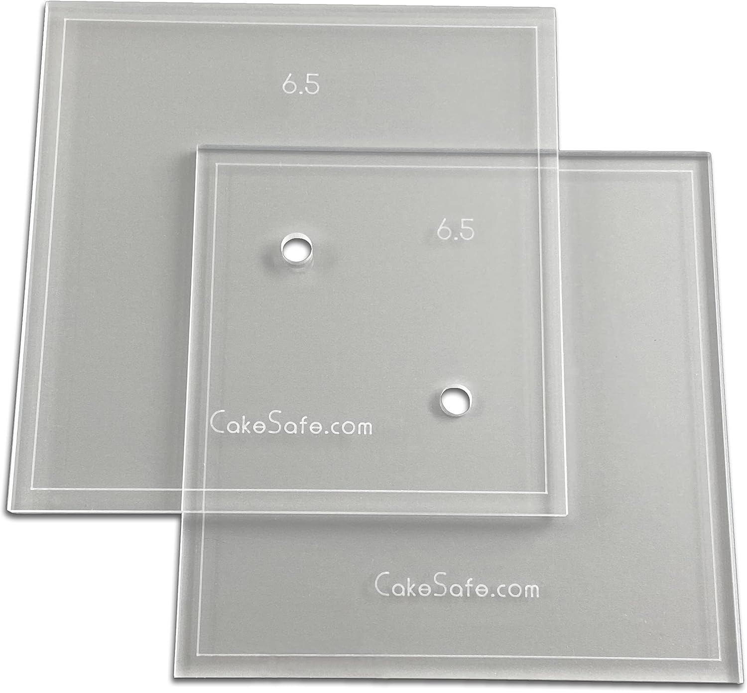 CAKESAFE 6.5 Inch Square Acrylic Disk Set 26.5” Clear ¼