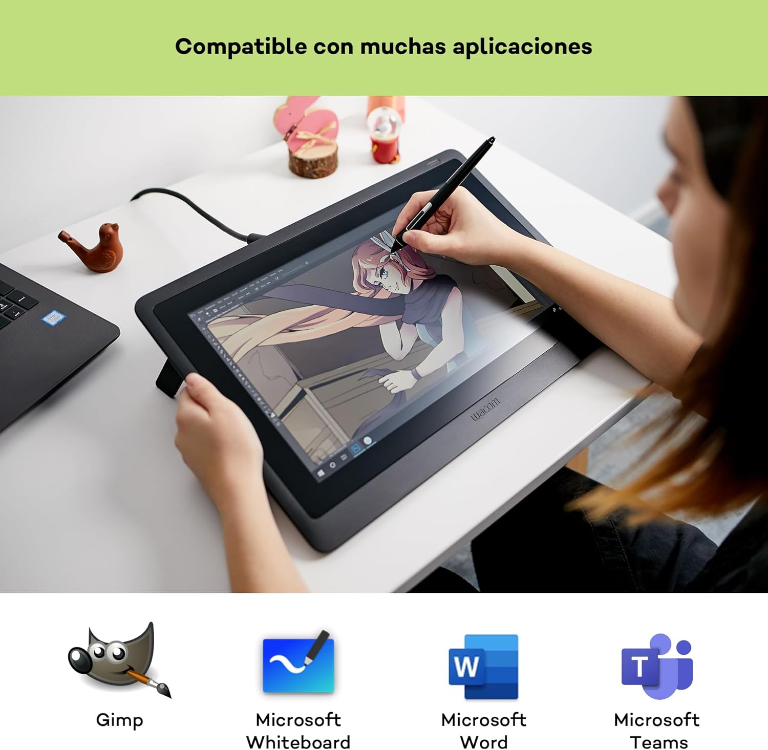 Wacom Cintiq 16 – Monitor Interactivo y bolígrafo Wacom Pen Pro 2, Pantalla LCD de 16″ para diseño Digital, Resolución Full HD, Compatible con Windows y OS, Negro 6
