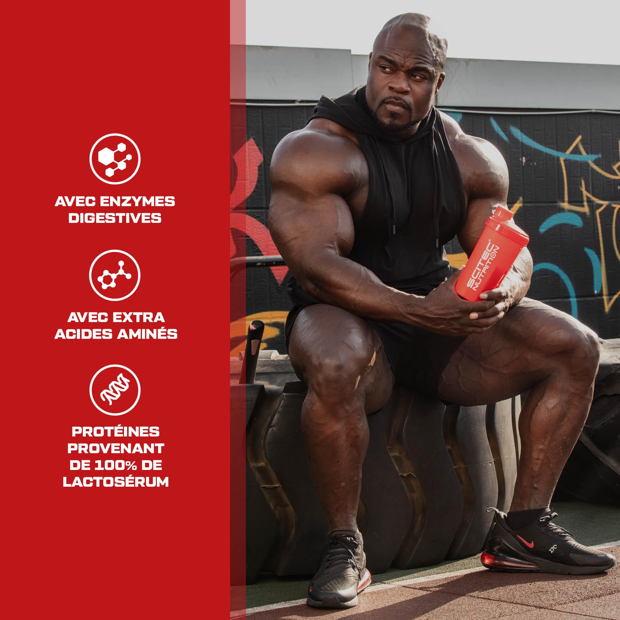 Scitec Nutrition PROTEINE 100% Whey Protein Professional, fraise, 2350 g | Concentré et isolat de lactosérum - avec enzymes digestives - protéines pour les muscles - 2,35 kg, Fraise