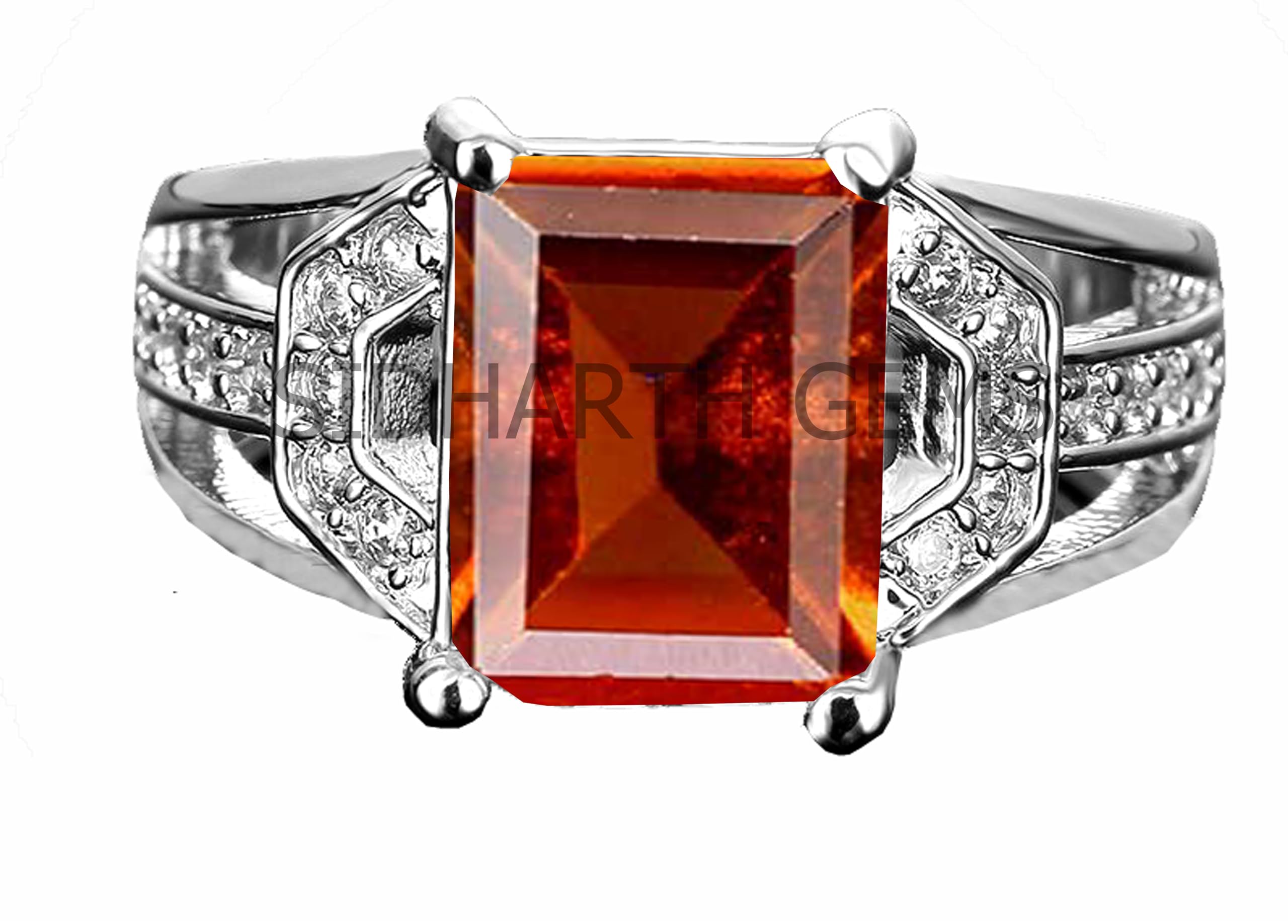 9.25 Ratti 8.47 Carat Hessonite Garnet Stone Brass Ashtdhatu Adjustable Ring Original and Certified by GGTL Natural Gomed Gemstone for Astrological Purpose-image-21
