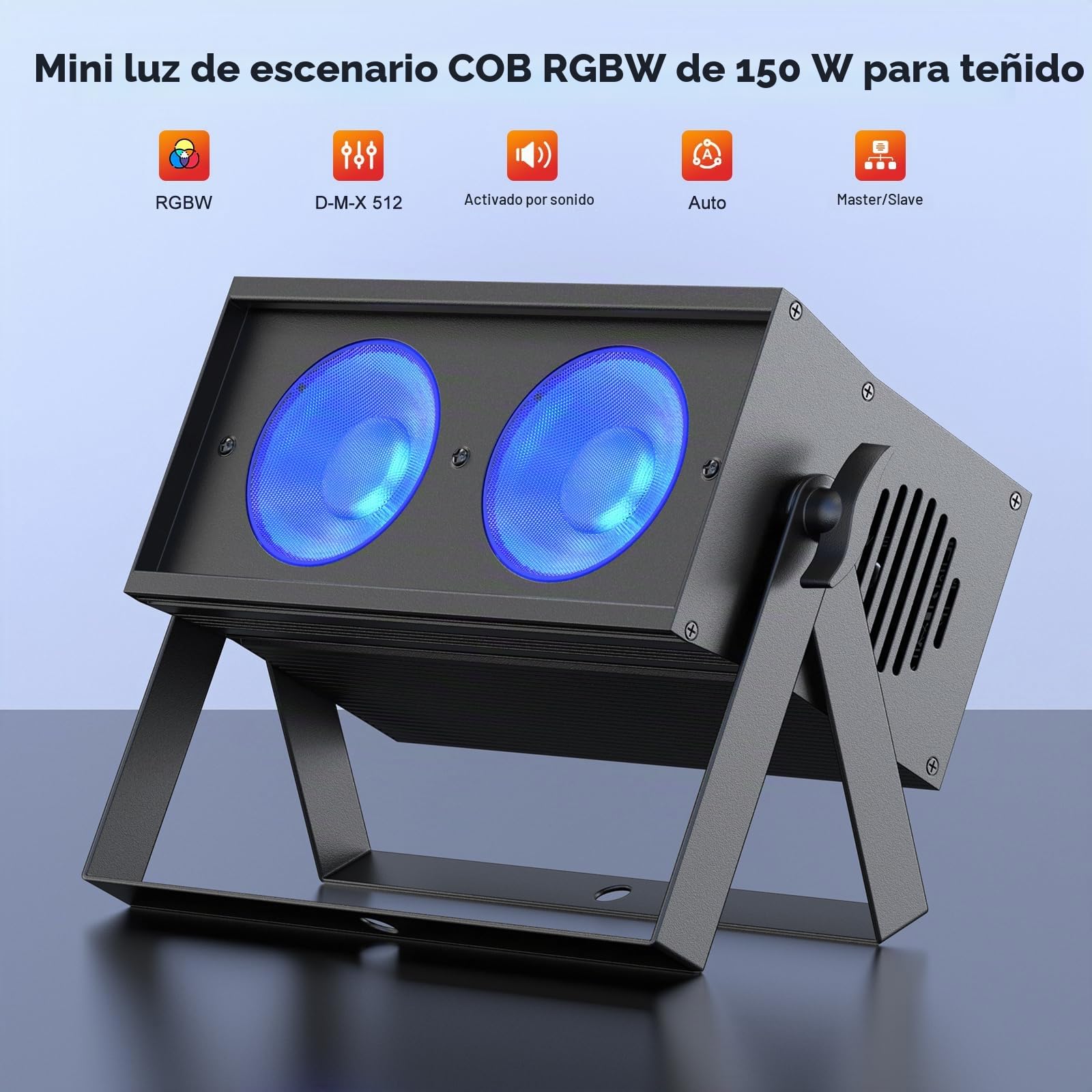 Par LED 150W COB Focos Luz Discoteca DMX 8CH Luz de Escenario Wash Par Luces para Boda Navidad Bar Iluminación
