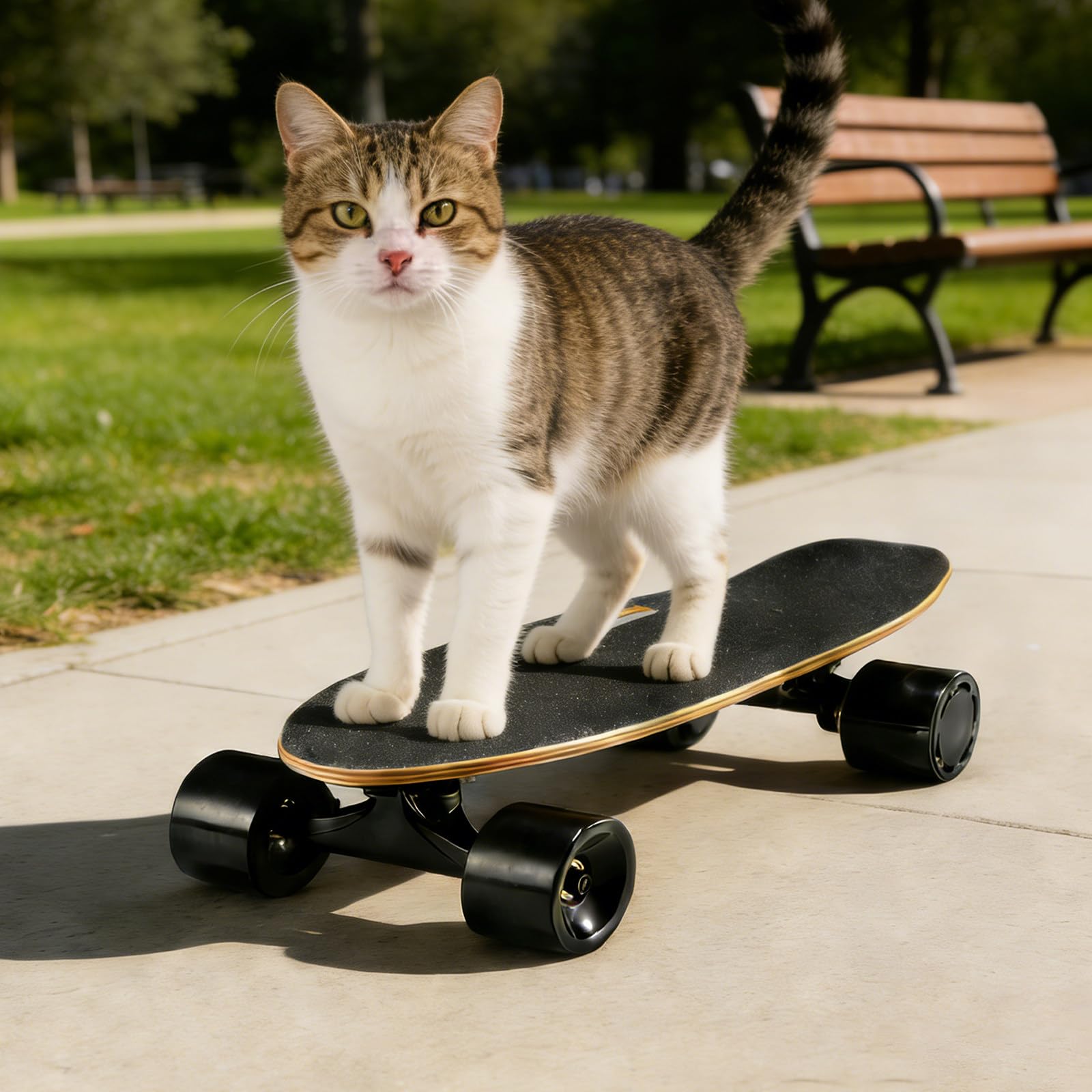 Skateboard électrique avec Télécommande, Vitesse Maximale Jusqu'à 35 Km/H, 3 Vitesses, Freinage Progressif, Poignée De Transport Facile, Convient Aux Adultes Et Adolescents