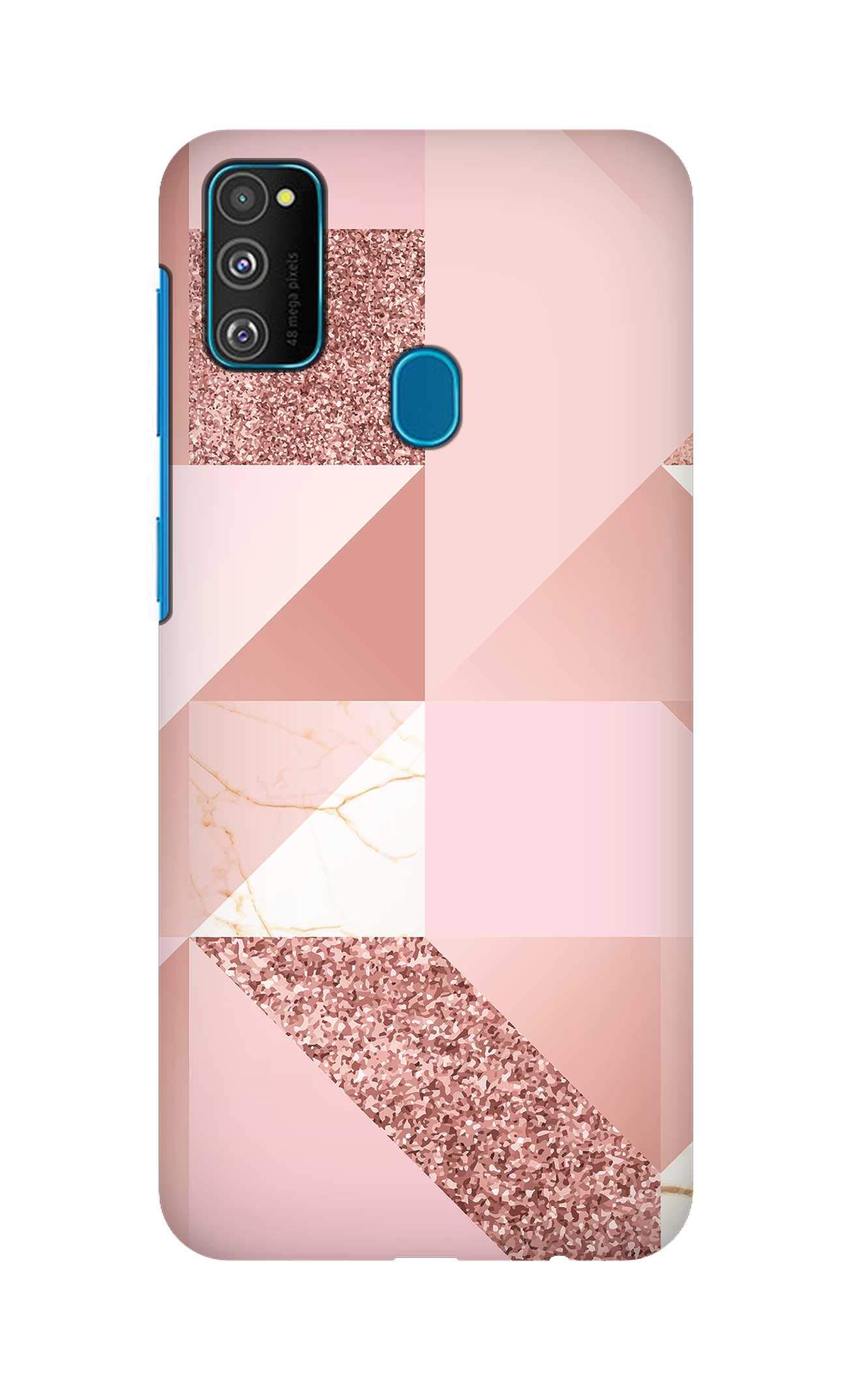 StylizeddCase Compatible with Samsung Galaxy M30s Case Slim Snap Basic Series Customized Mobile Cover Hard PC Shield Matte Finish Print [Designed for Samsung Galaxy M30s] - Marble Pink Geometric