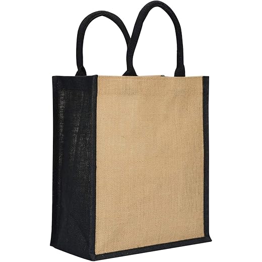 Jute Lunch Bag Plain Black