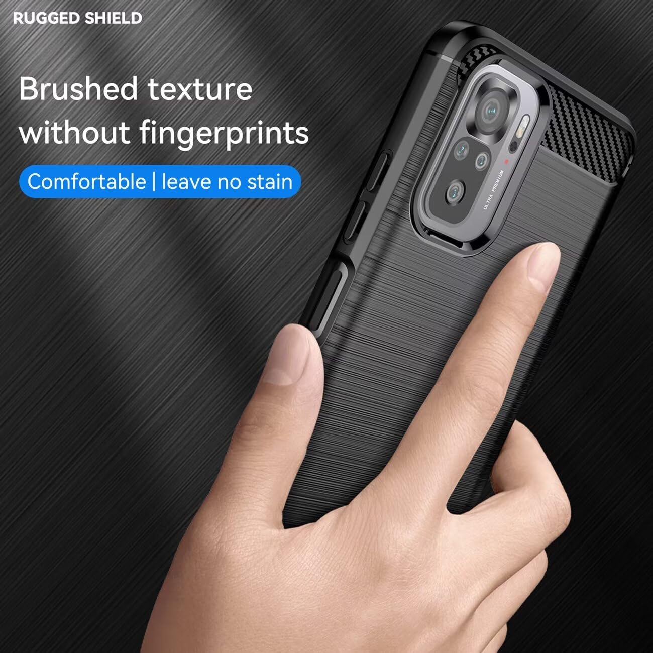 Sidande Coque Robuste Pour Redmi Note 10 / 10S / Poco M5S - Avec Béquille Rotative 360° Et Support Magnétique Voiture (Noir)