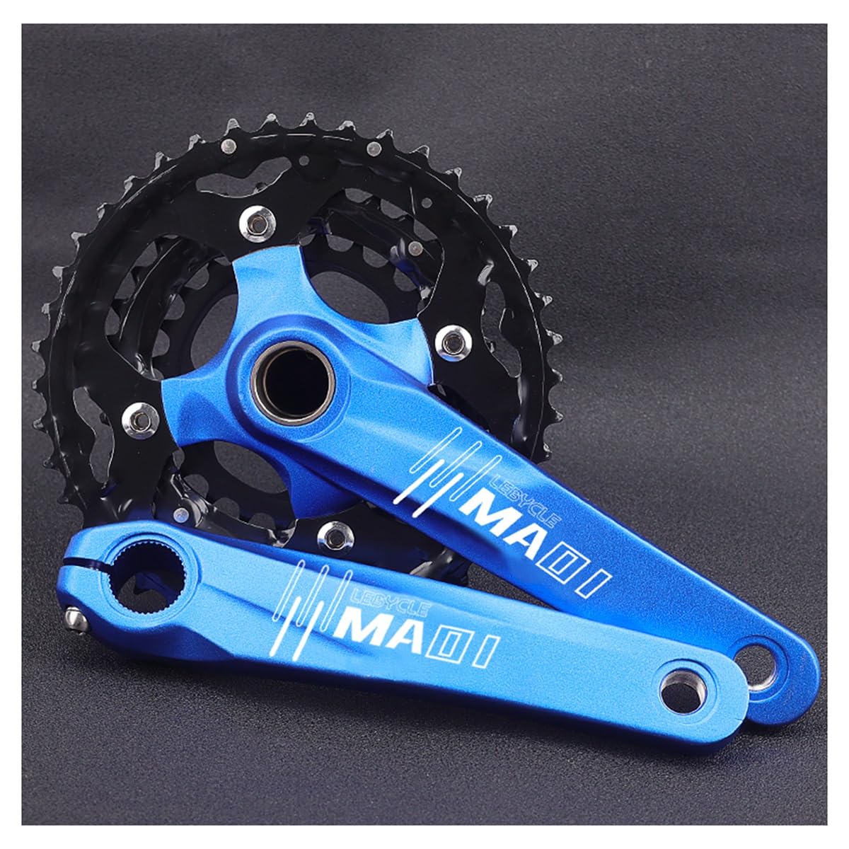 Zintegrowany mechanizm korbowy do rowerów górskich 170 mm, rozstaw osi 64/104 mm, potrójna taca 24/32/42 zęby, ze stopu obrabianego CNC, dla 6-10 biegów