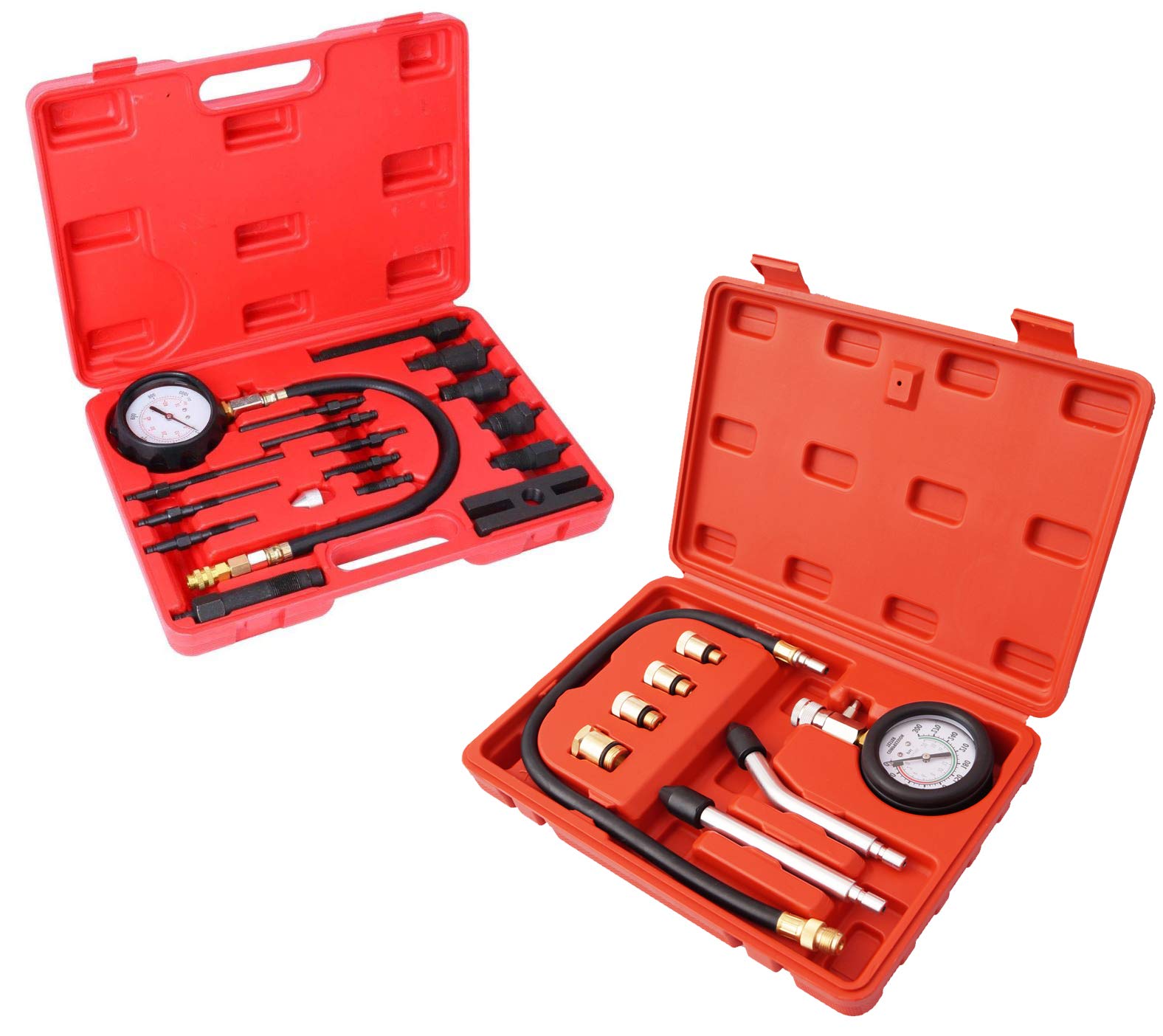 Kit compresimetro para motor diesel 1000 PSI y compresimetro motor gasolina universales | Comprobador de presion de motores Diesel y Gasolina