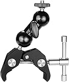 Neewer® Sabot Froid Bras Multifonction Double Adaptateur Bille avec Pince en Bas et Standard 1/4