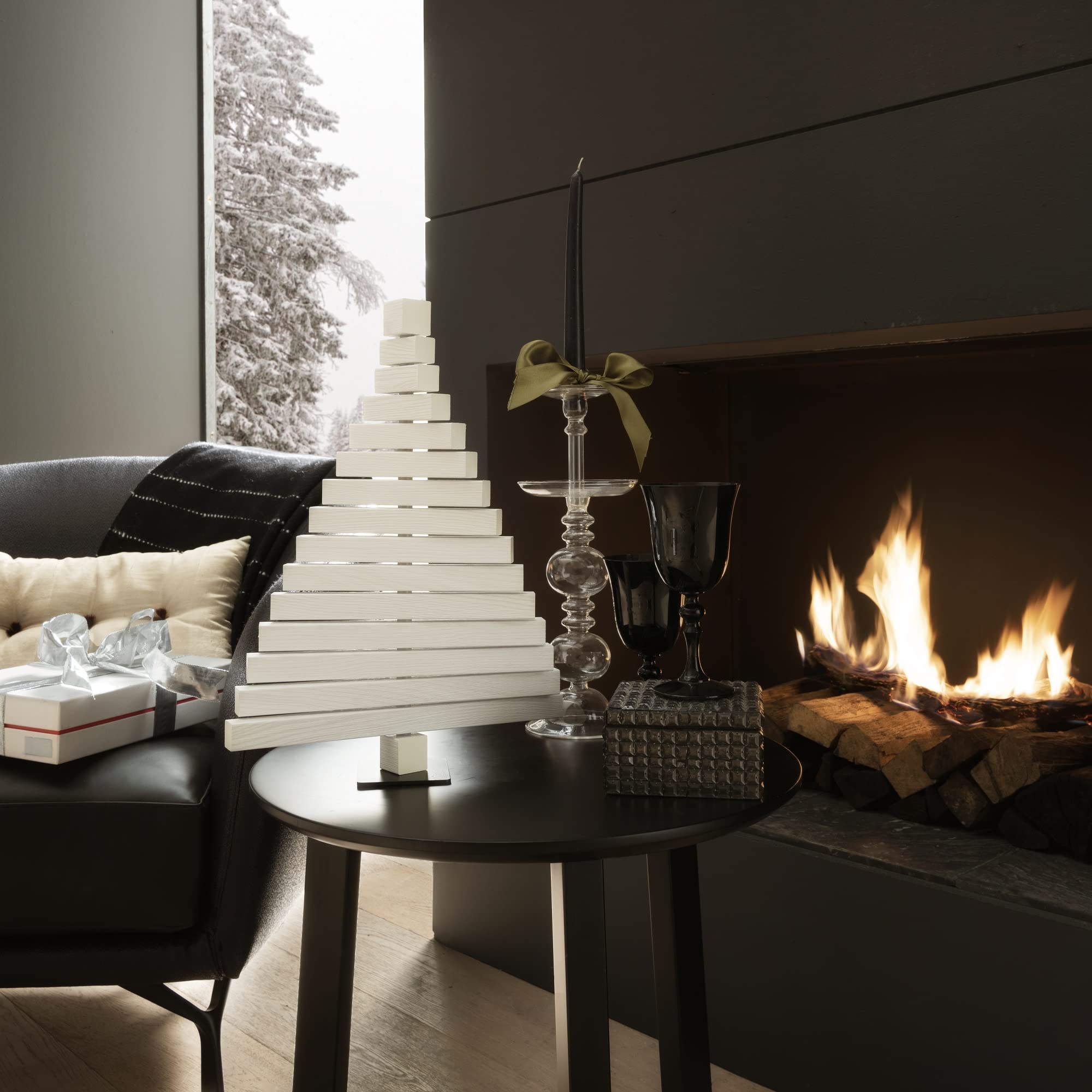 ARHome Árbol de Madera, 41 x 31 cm, Fresno Blanco, Árbol de Navidad, Decoración Navideña, Made in Italy