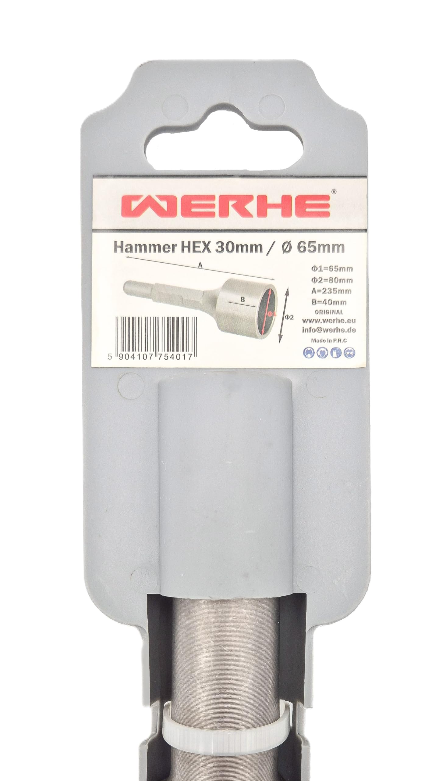WERHE ® 65 A 65x80x235mm Jack Hammer Star Picket Post Driver Chisel Bit per Demolition Jackhammer Breaker