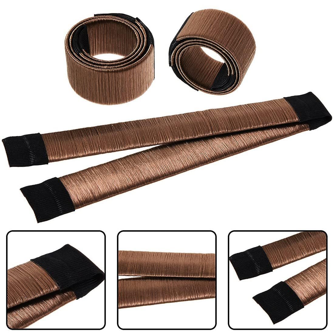 Chignon Facile Per Capelli,2 PCS French Twist Accessori Capelli Ciambelle Chignon Magic Bun Maker per Ragazza Donne (2 Colori)