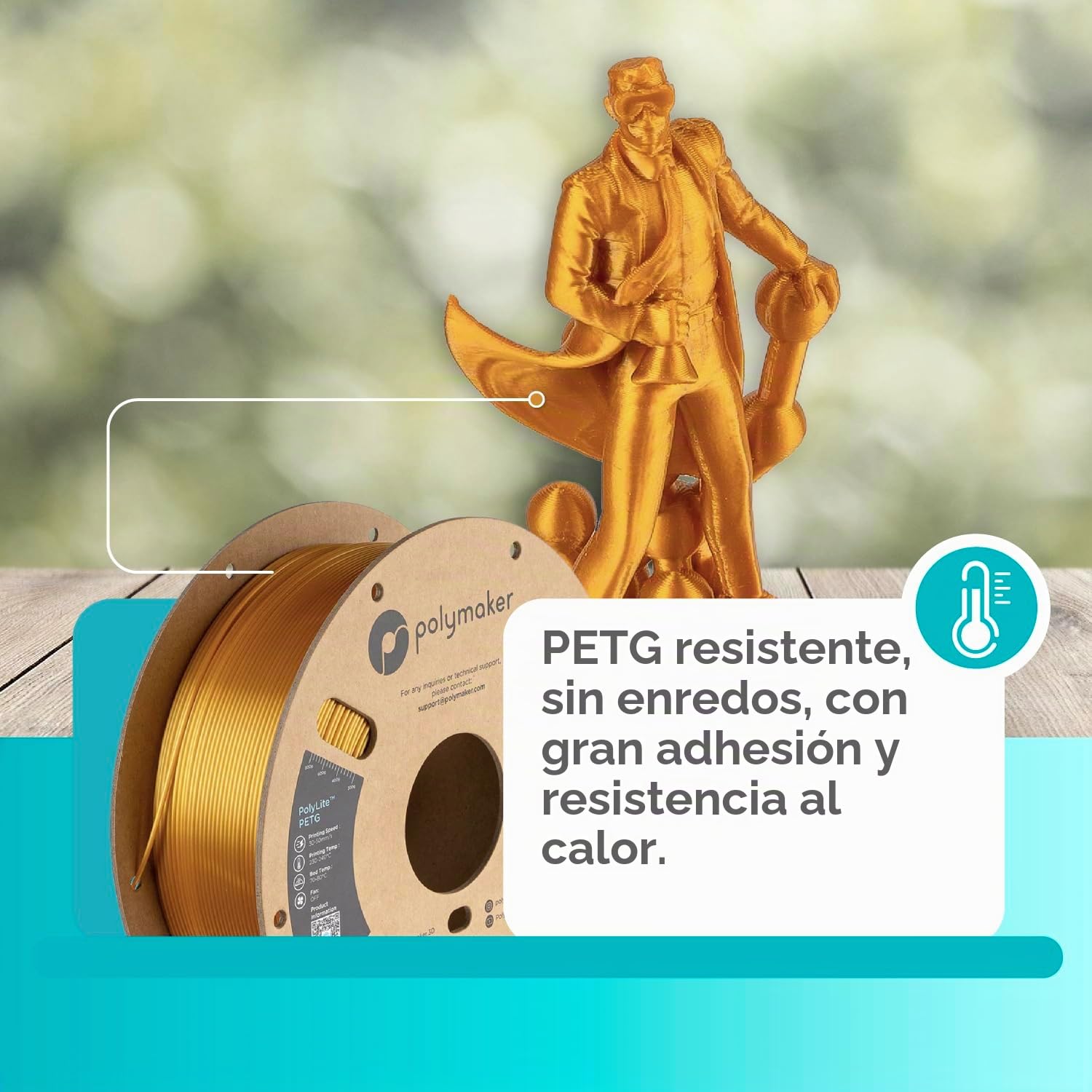 Polymaker PolyLite PETG Gold - 1,75mm - 1kg