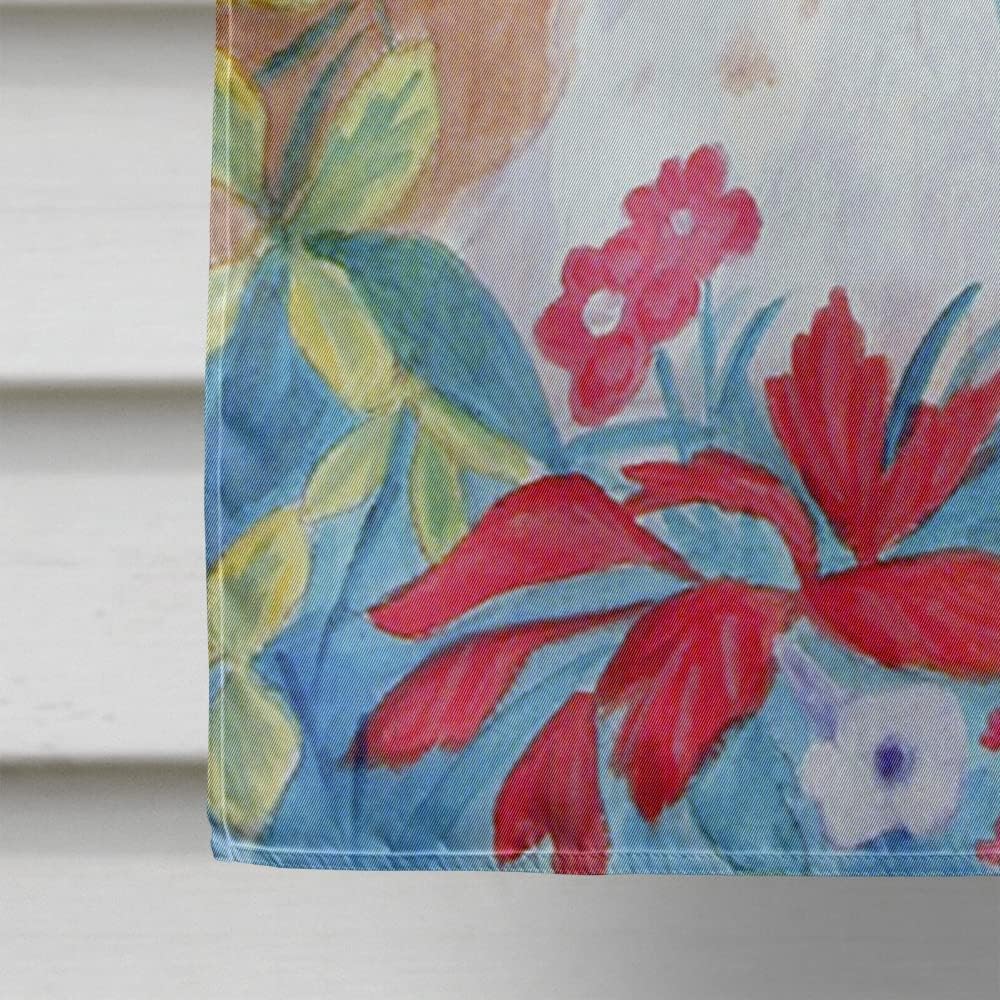 Caroline's Treasures 7053CHF Chihuahua in Flowers House Flag Large Porch Sleeve Pole Decorative Outside Yard Banner Artwork Wall Hanging, Polyester, House Size, Multicolor