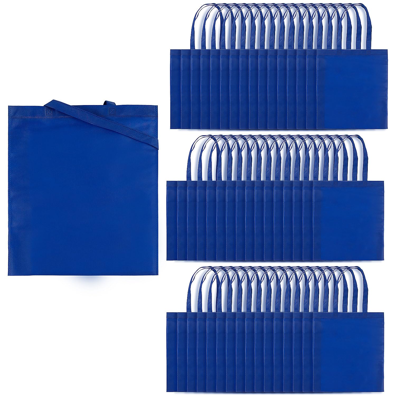 Fun Express 15" x 17" Bulk 48 Pieces Large Blue Nonwoven Tote Bags