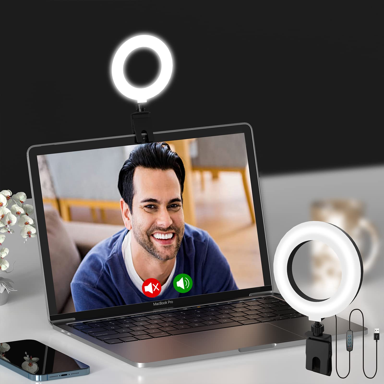 Buy Ring Light for Laptop Video Conference Lighting Selfie Ring Light
