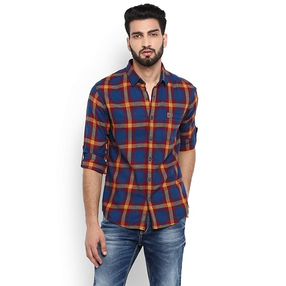 Buy Mufti Men's Slim Fit Casual Shirt 