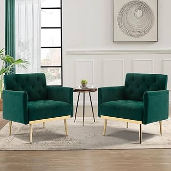 FEX-CHAIR WITH ARM GREEN／ACTUS Amazon.com: DecoraFlex Green Velvet Accent Chairs Set of 2, Comfy