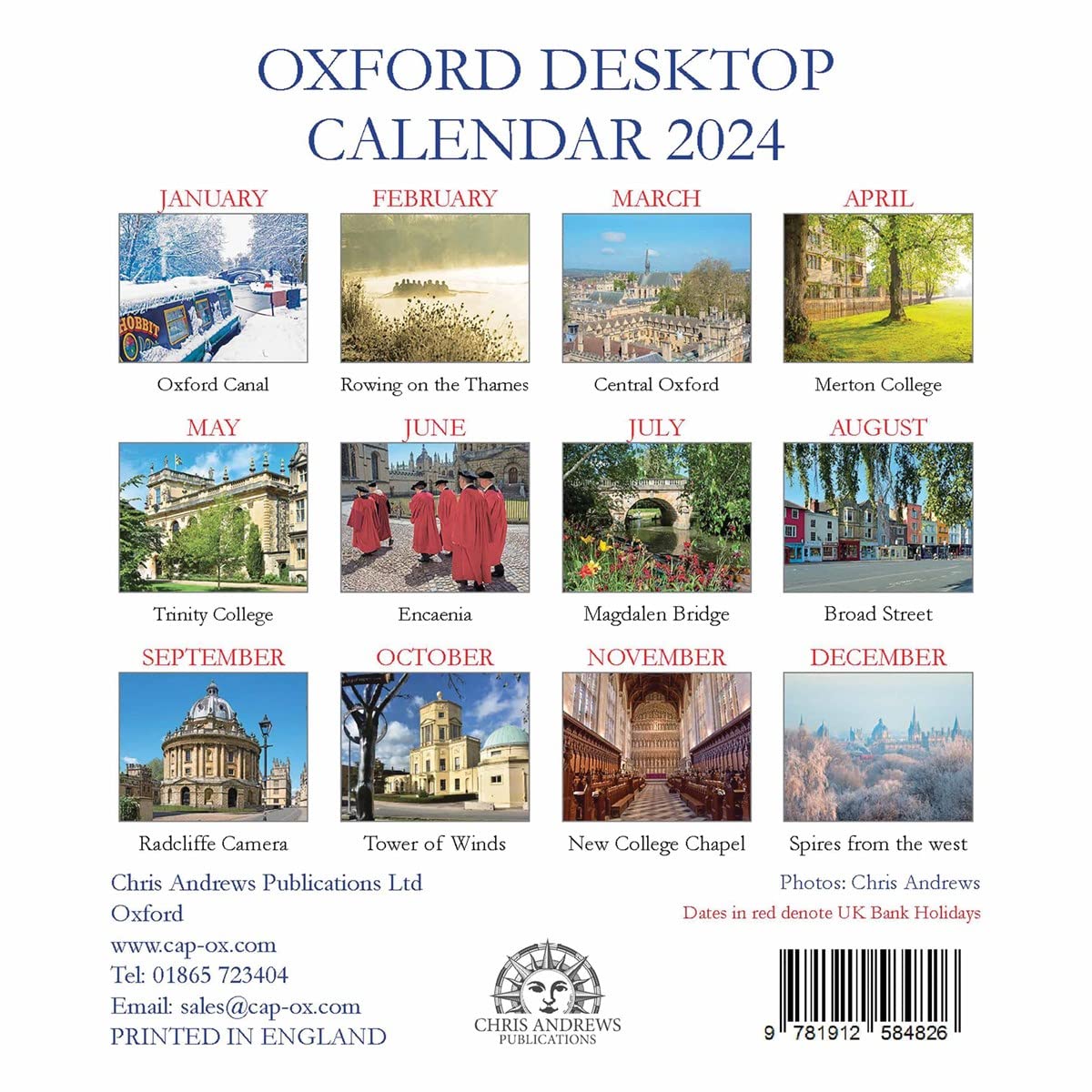 Oxford Large Desktop Calendar - 2024