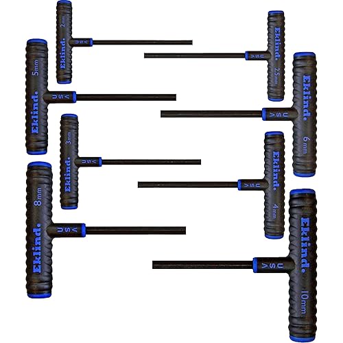 Eklind Tool 64608 Llave Allen Power-T con mango hexagonal - Juego de 8 piezas Métricas MM tamaños 2-10 (eje de 6 pulgadas)