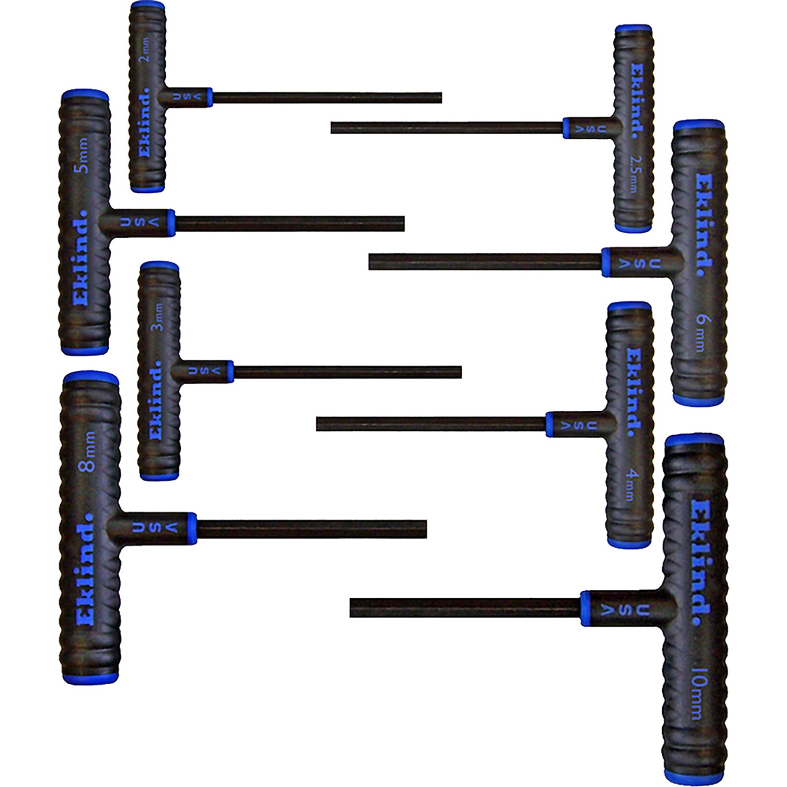 Eklind 64608 15,2 cm 2 – 10 mm taglia Series power-t con sacchetto – Set di chiavi esagonali con impugnatura in acciaio (pezzi)