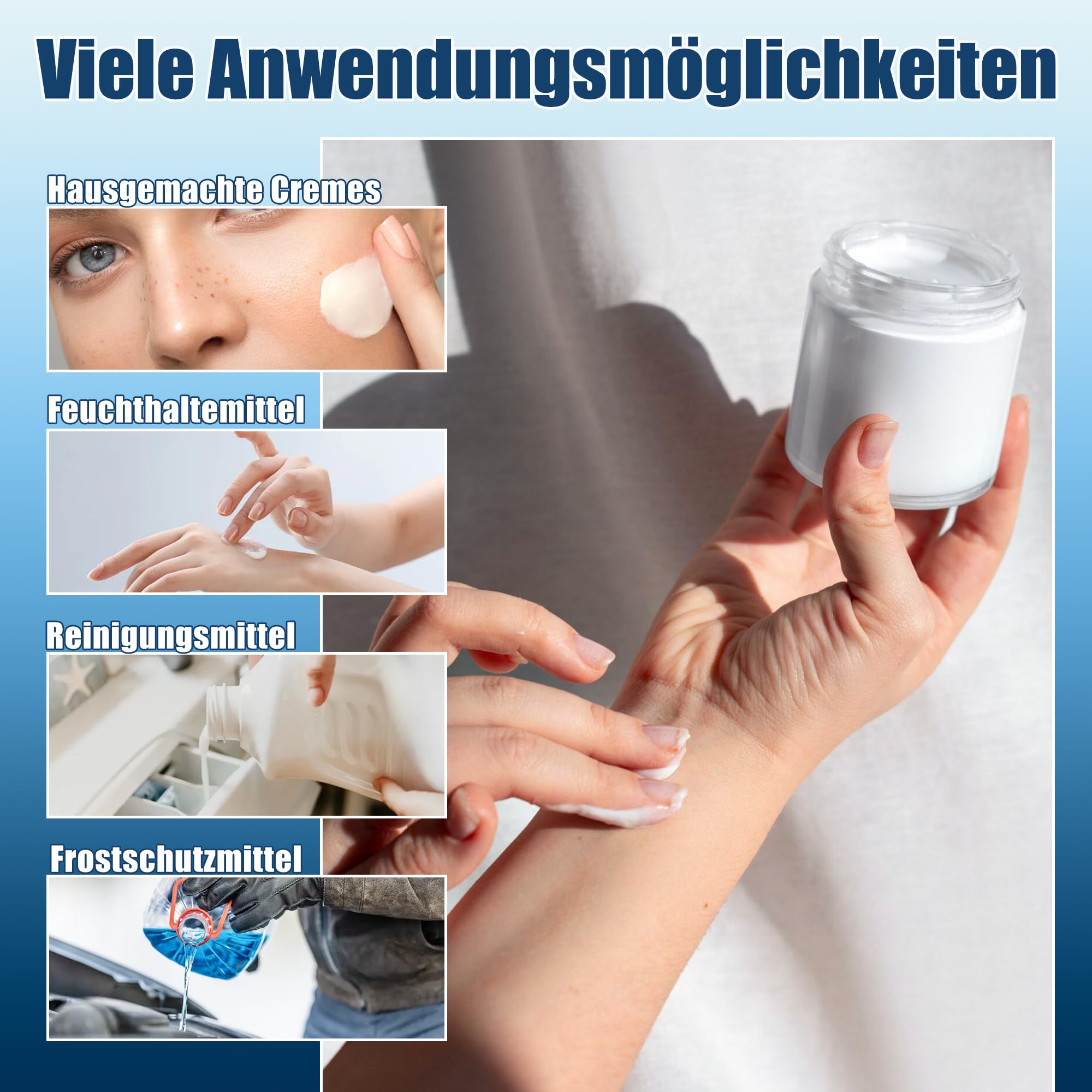 FURUN 50% VG Glycerin / 50% PG Propylenglykol, 2 x 500ml, E422 E1520 | Pharma-Qualität, Reinheit >99,9%, Vegan, 0% Zusatzstoffe, Kindersichere PET-Apothekerflasche